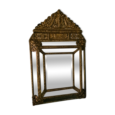 Miroir à parecloses style Louis XIV  vers 1850  60x96cm