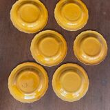 Set of 6 honey-colored dessert plates in glazed clay Pottery Ravel