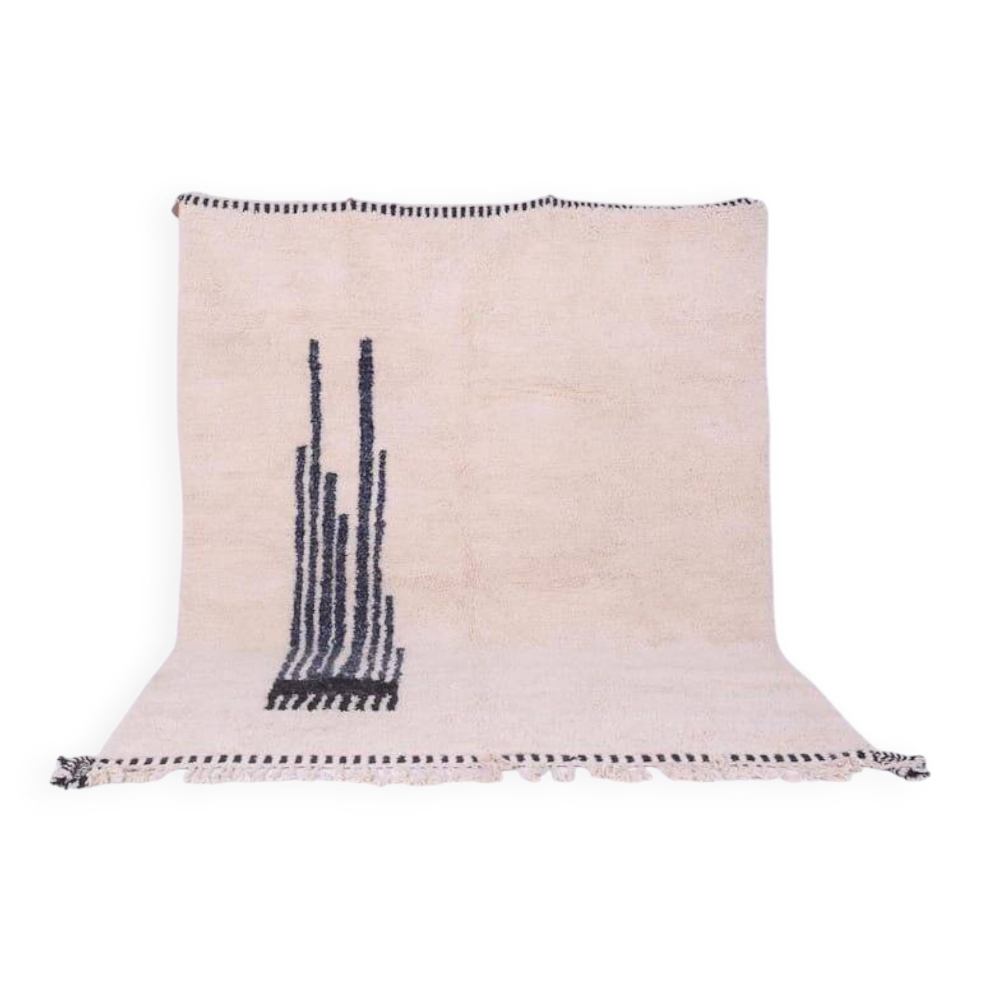Tapis en laine pure artisanale traditionnelle taille 140 x 260 cm