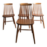 Set of 4 Scandinavian bar chairs from the 1960s.