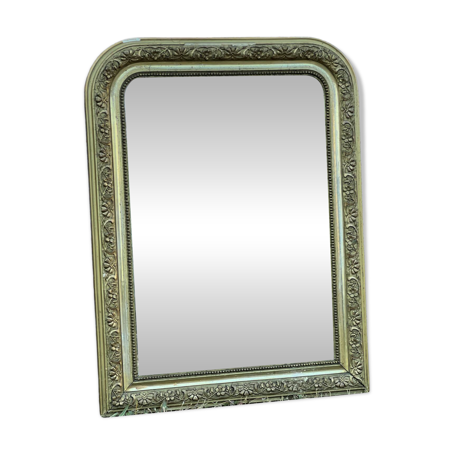 Louis-Philippe mirror with gold leaf, mercury glass 65x51cm