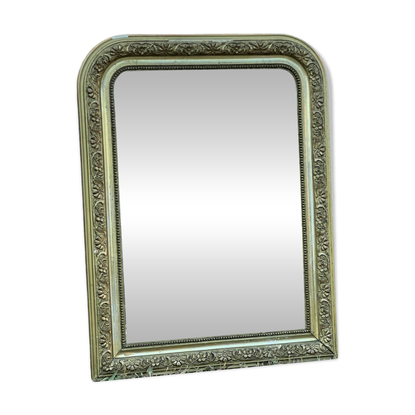 Miroir Louis-Philippe feuille d’or, glace au mercure 65x51cm