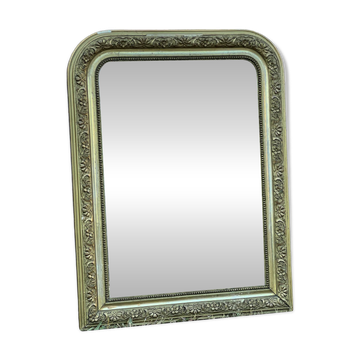 Miroir Louis-Philippe feuille d’or, glace au mercure 65x51cm