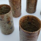 6 verres haut en grès pyrité