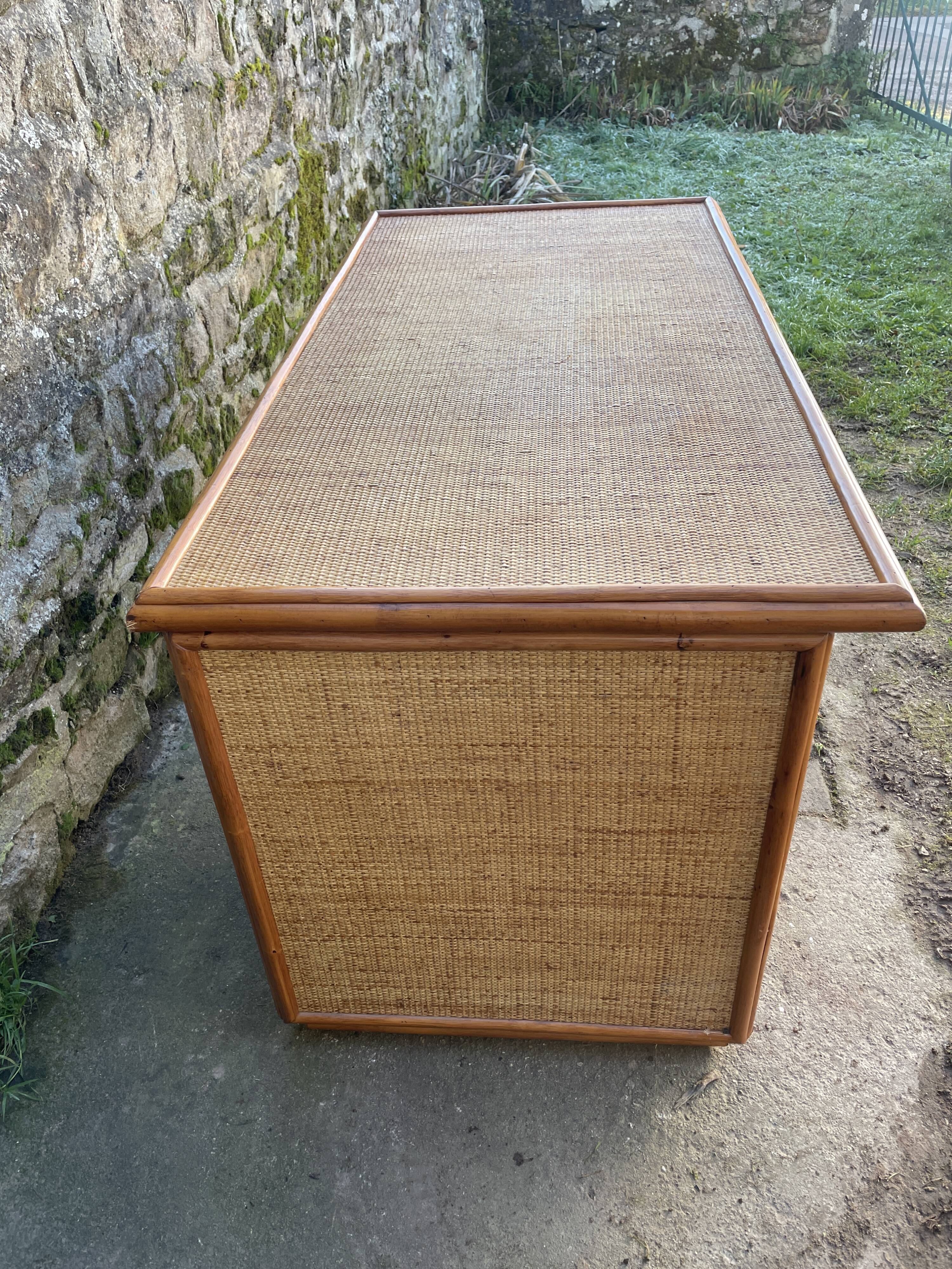 Large rattan desk
