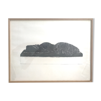 Black engraving signed by Wolfgang Gafgen, circa 1975