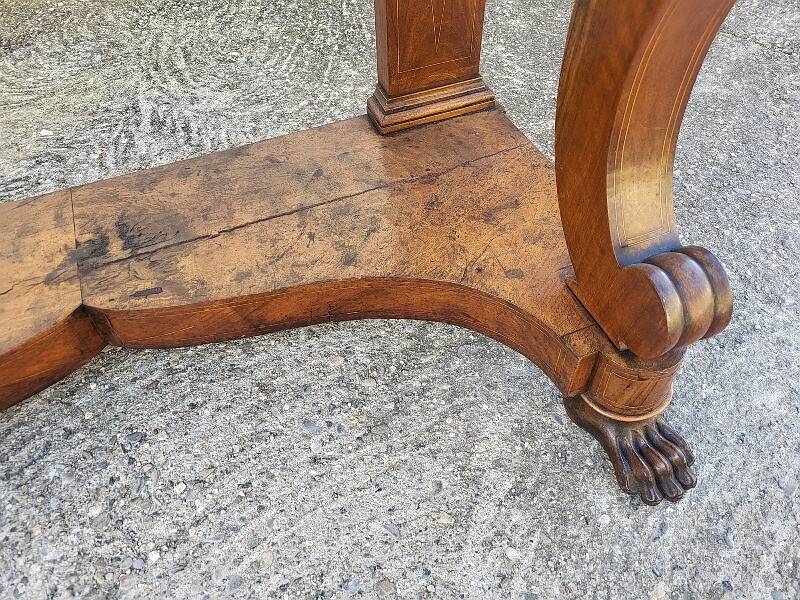 Empire restauration console with marble top in walnut from the 19th century