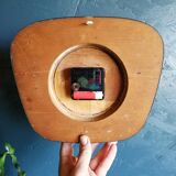 Vintage formica silent wall clock "Bayard red"