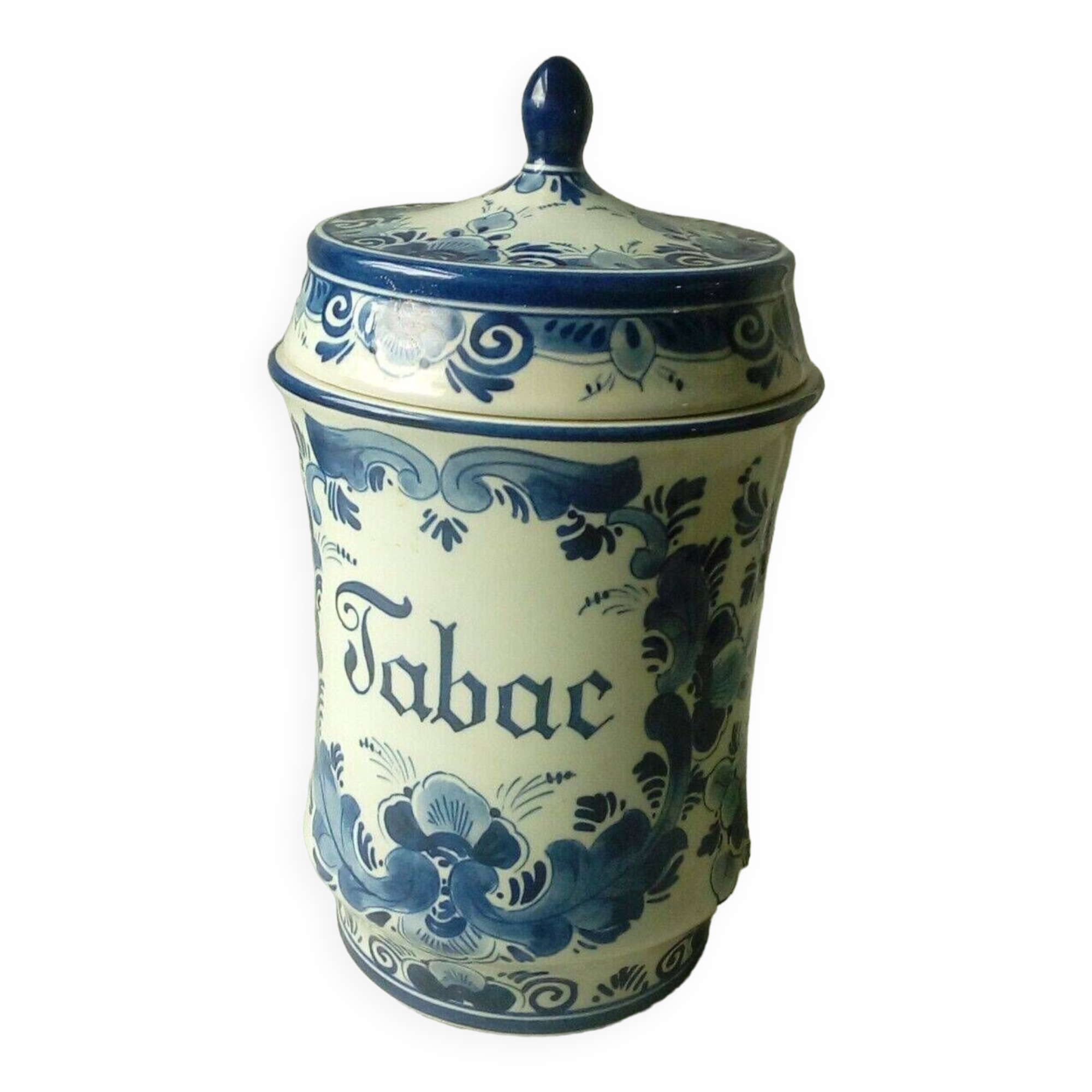 Delft blue earthenware tobacco pot regina holland