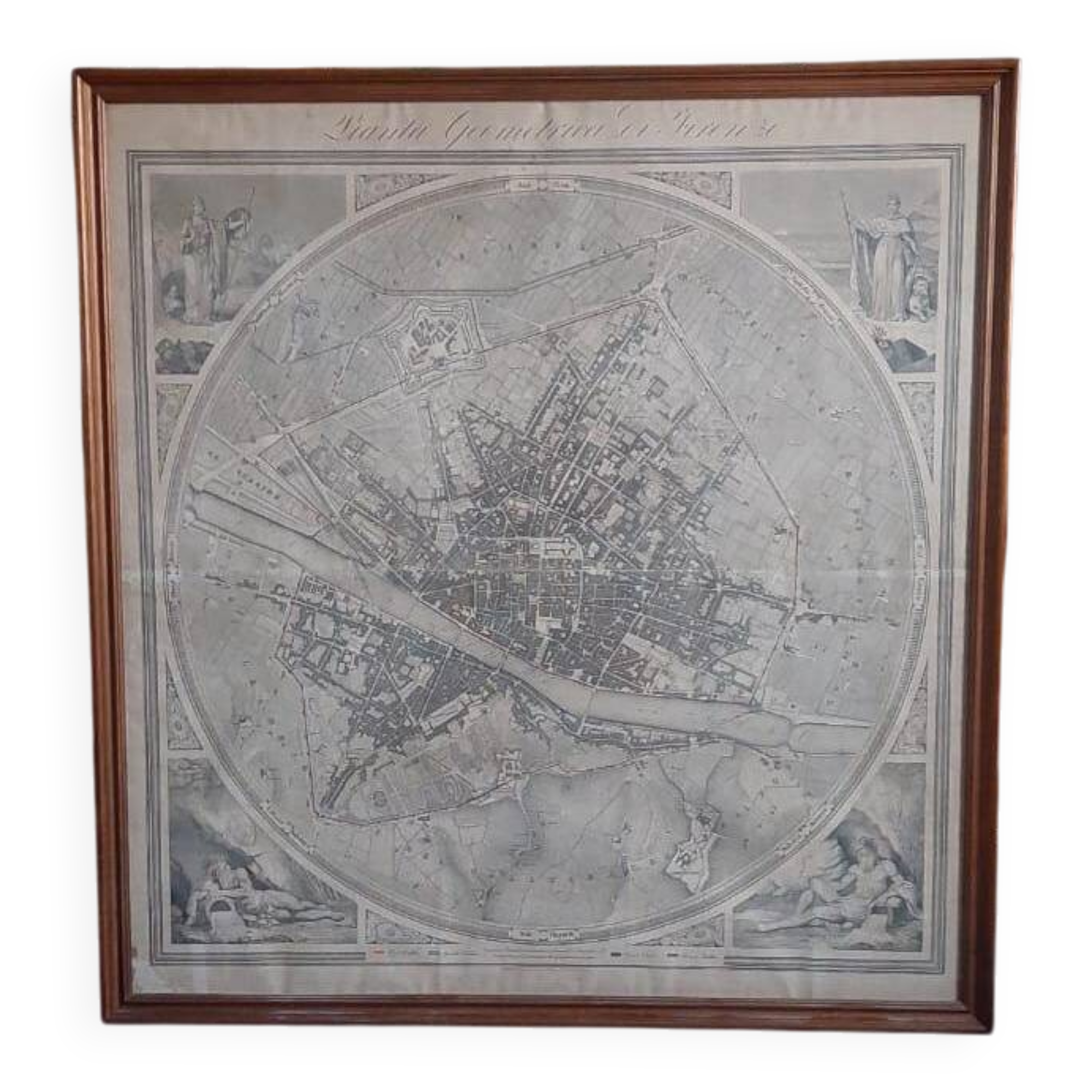 Large geometric map of the city of Florence, 1843