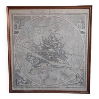 Large geometric map of the city of Florence, 1843
