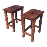 Set of Dutch Art Deco S Handle Stools, 1930s