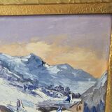 Oil painting on panel Village du Tour / Le Tour (Chamonix) Signed M Mart