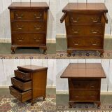 English walnut chest of drawers with drop-down top, 1950s work