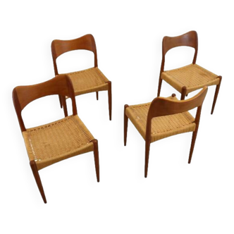 Set of 4 dining chairs Arne Hovmand Olsen - 'Biltris'