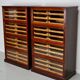 English Haberdashery Shop Cabinet with Glass Fronted Folding Doors, Ca 1920