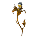 "Fleur de lys" wall light by Ferro Arte, metal and gold leaf, Spain, 1970