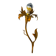 "Fleur de lys" wall light by Ferro Arte, metal and gold leaf, Spain, 1970