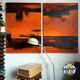 Dário Bosa abstract diptych (orange/red) signed / canvas Brasilian art