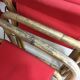 Lot of 4 chairs in rattan and red fabric, folding, 1960s