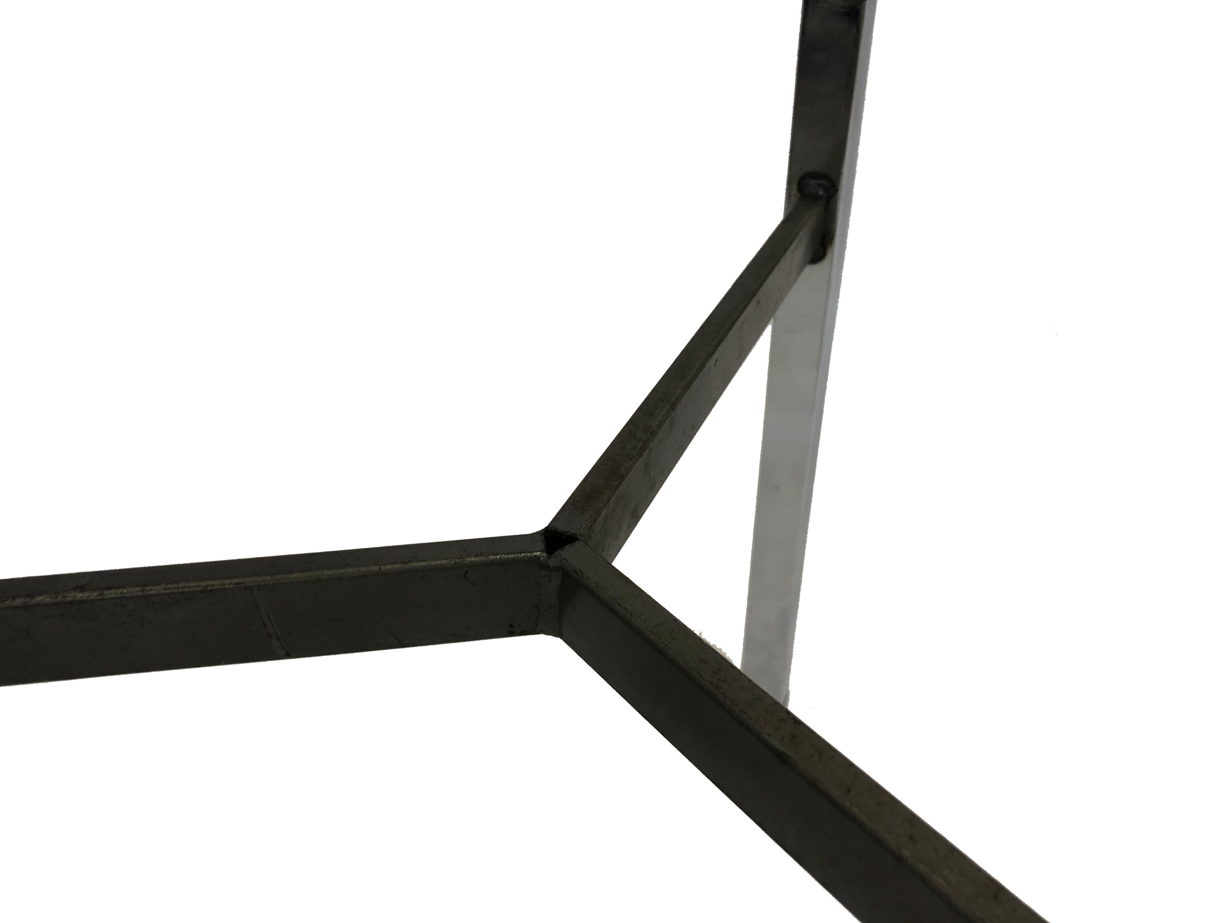 Minimalist vintage coffee table in chrome glass 1970