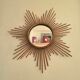 Vintage XL rattan sun mirror