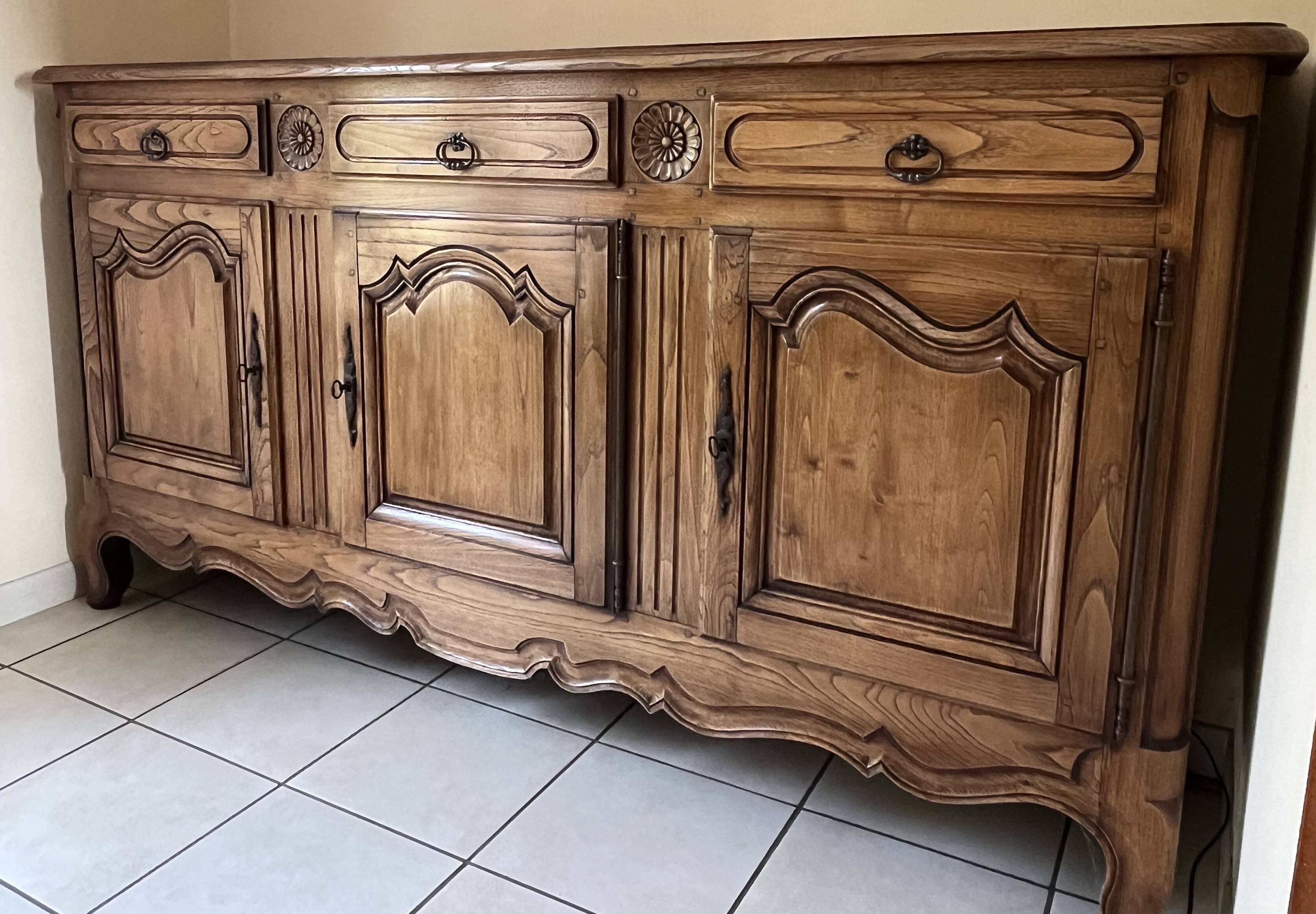 Oak sideboard with 3 doors stamped René Trotel