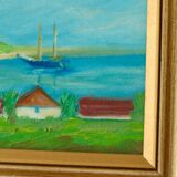 Original vintage landscape painting on panel – Hans Hansen