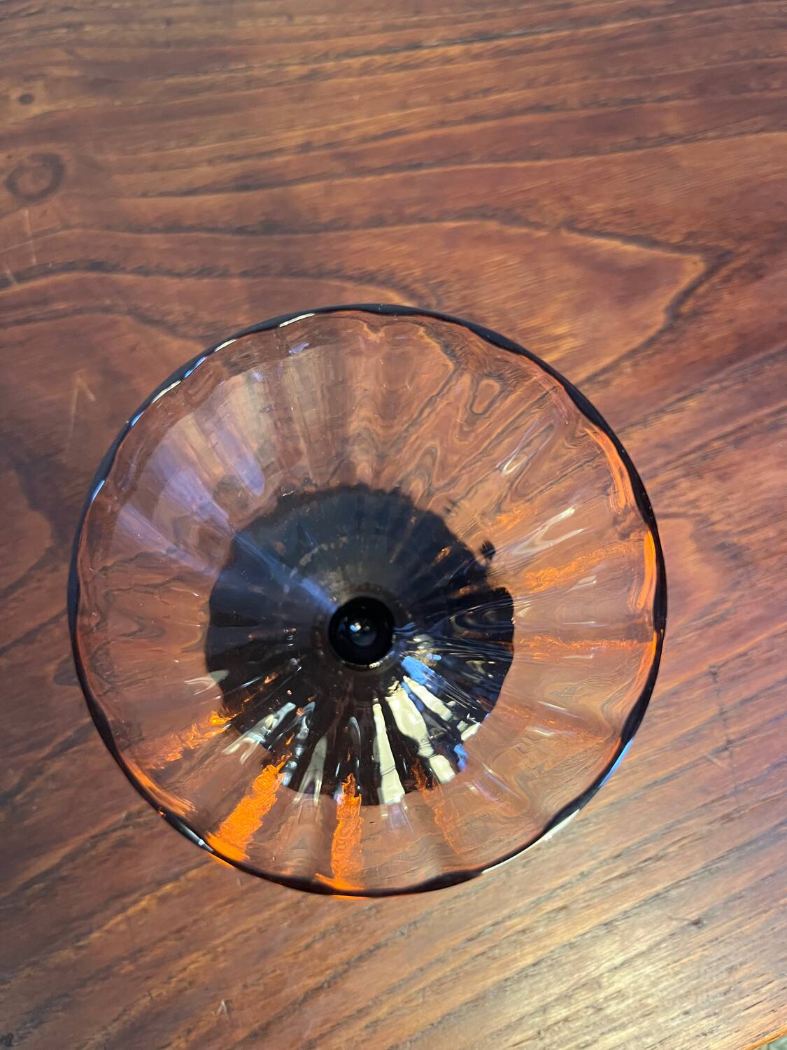 Art Deco sorbet ice cream cup in bubbled glass from the 60s