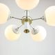 Vintage Italian Brass and Opaline Sputnik Chandelier, 1970s