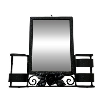 Wrought iron Art Deco mirror
