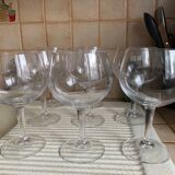 Set of 8 large crystal wine glasses