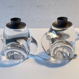 Pair of vintage crystal candle holders