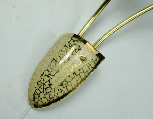 Mid century 2-light ceramic and brass sconce 1950s