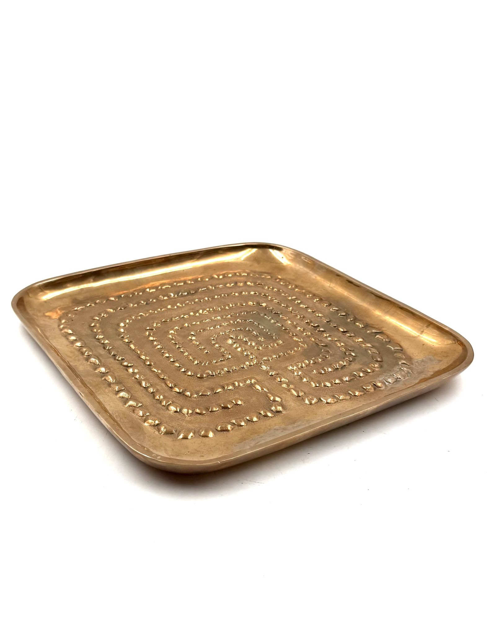 Modern solid brass tray / vide poche, Atelier Ventrella Italy 1980s