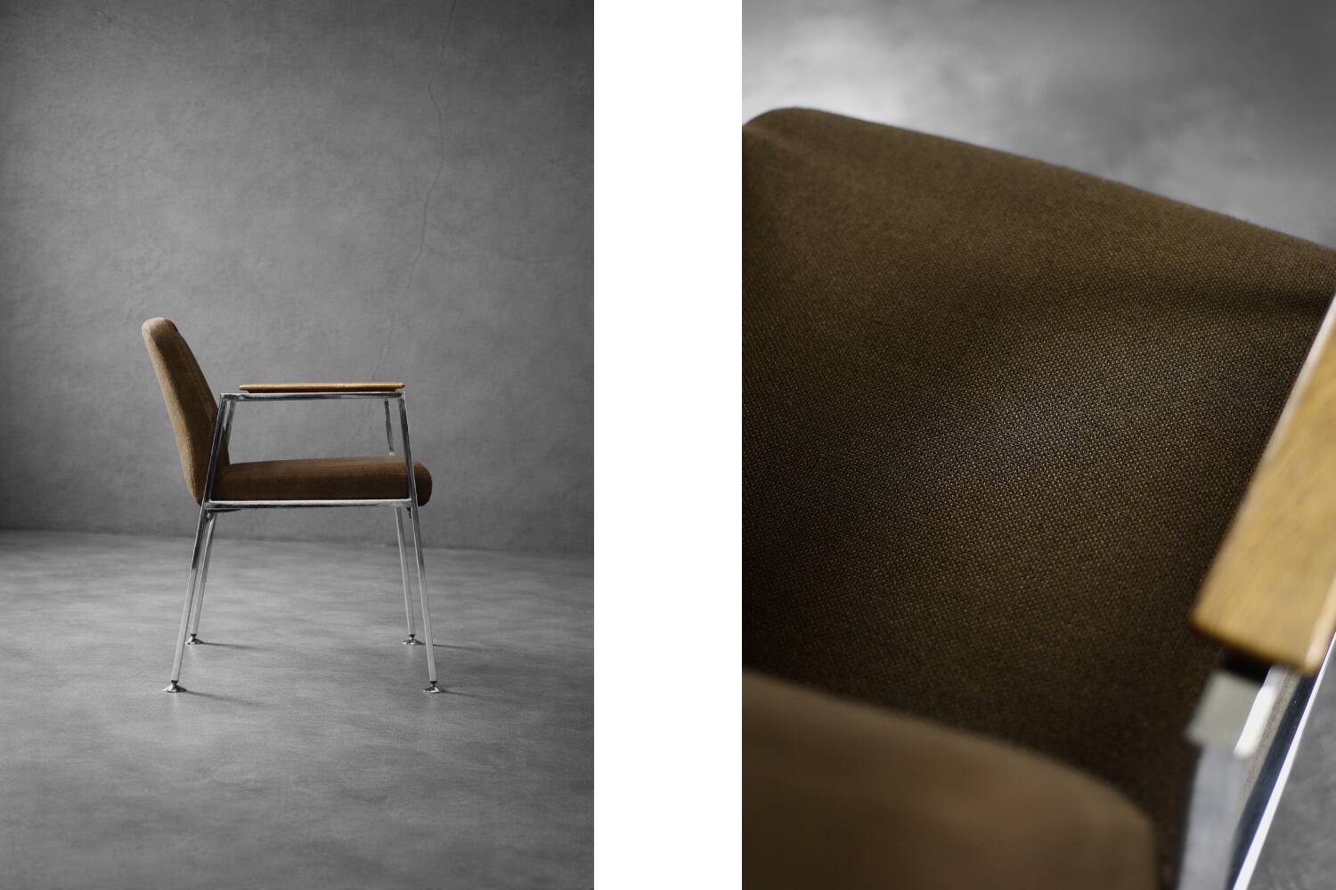 Mid-century modern brown German conference chair, made by Drabert, 1970.