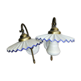 Set of 2 porcelain wall sconces