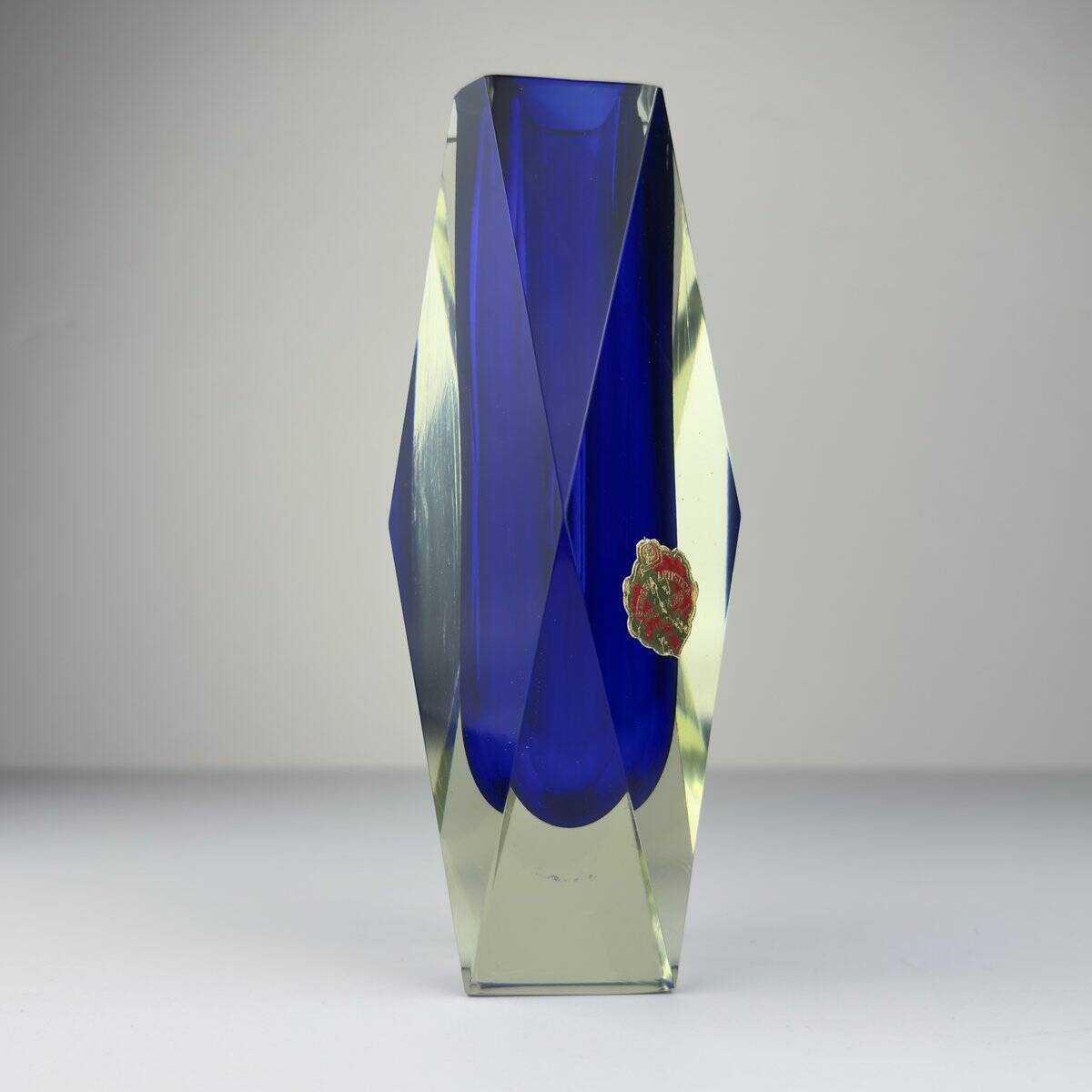 Murano Blue Sommerso Vase, Vintage, Italy, 1970s