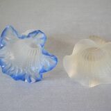 Set of 2 old tulips glass globe lampshades of chandelier lamp fixture