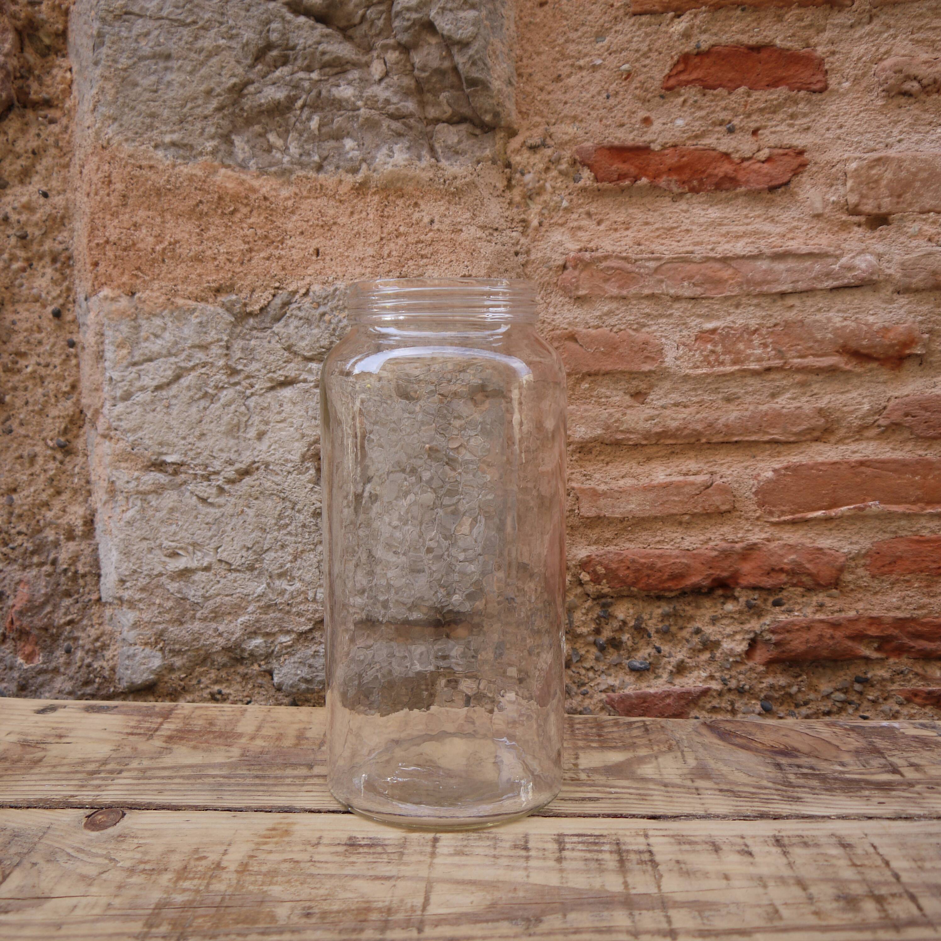 Glass pharmacy jar vase