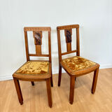 2 burgundy Art Deco chairs