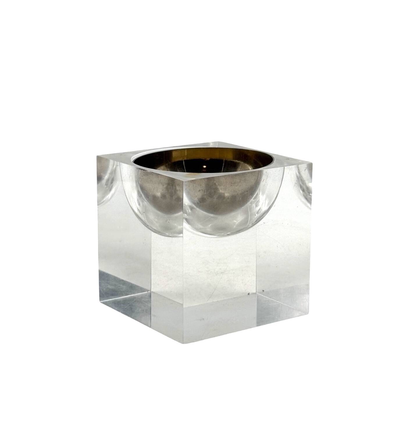 Space age clear lucite ashtray, Italy 1970s