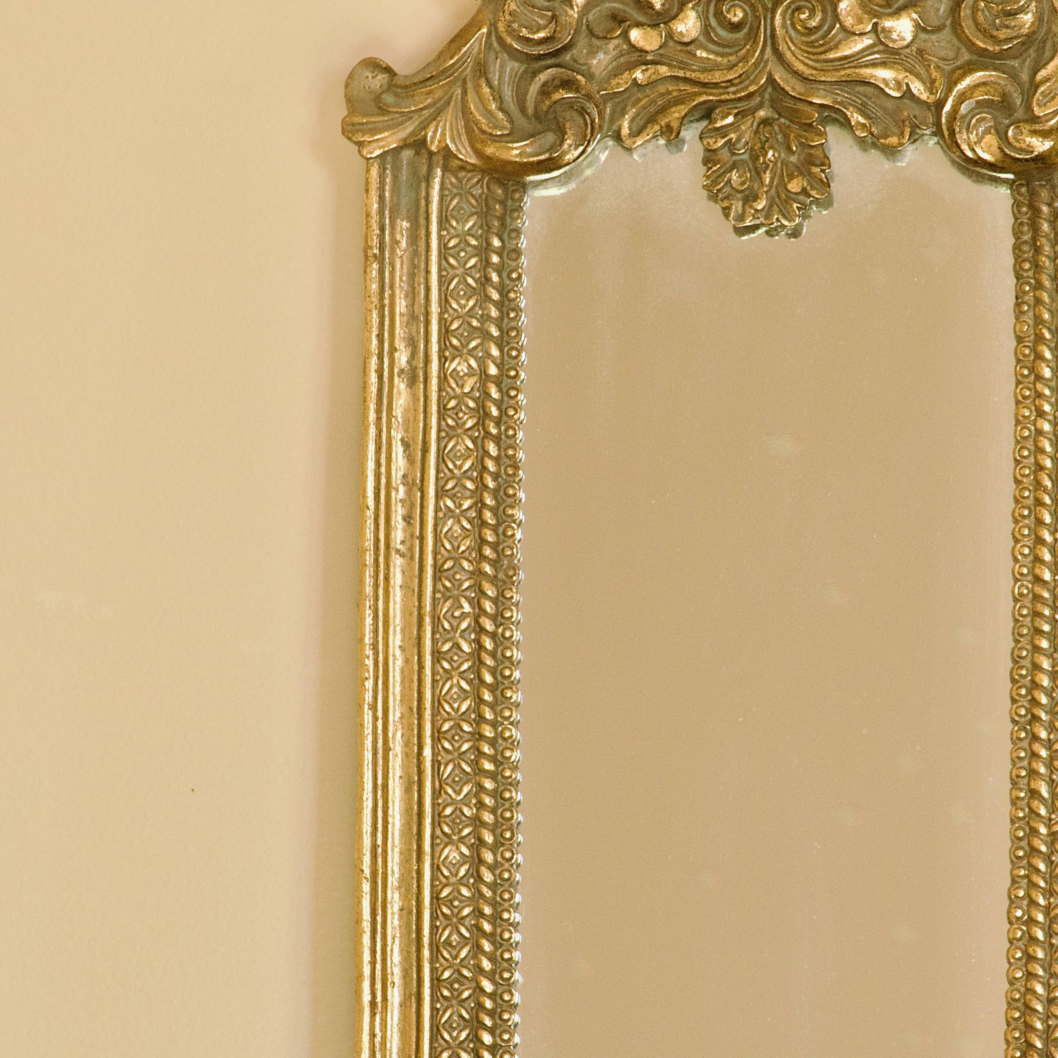 19th century Baroque Rococo gilded mirror triptych