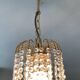Small vintage brass chandelier with crystal droplets