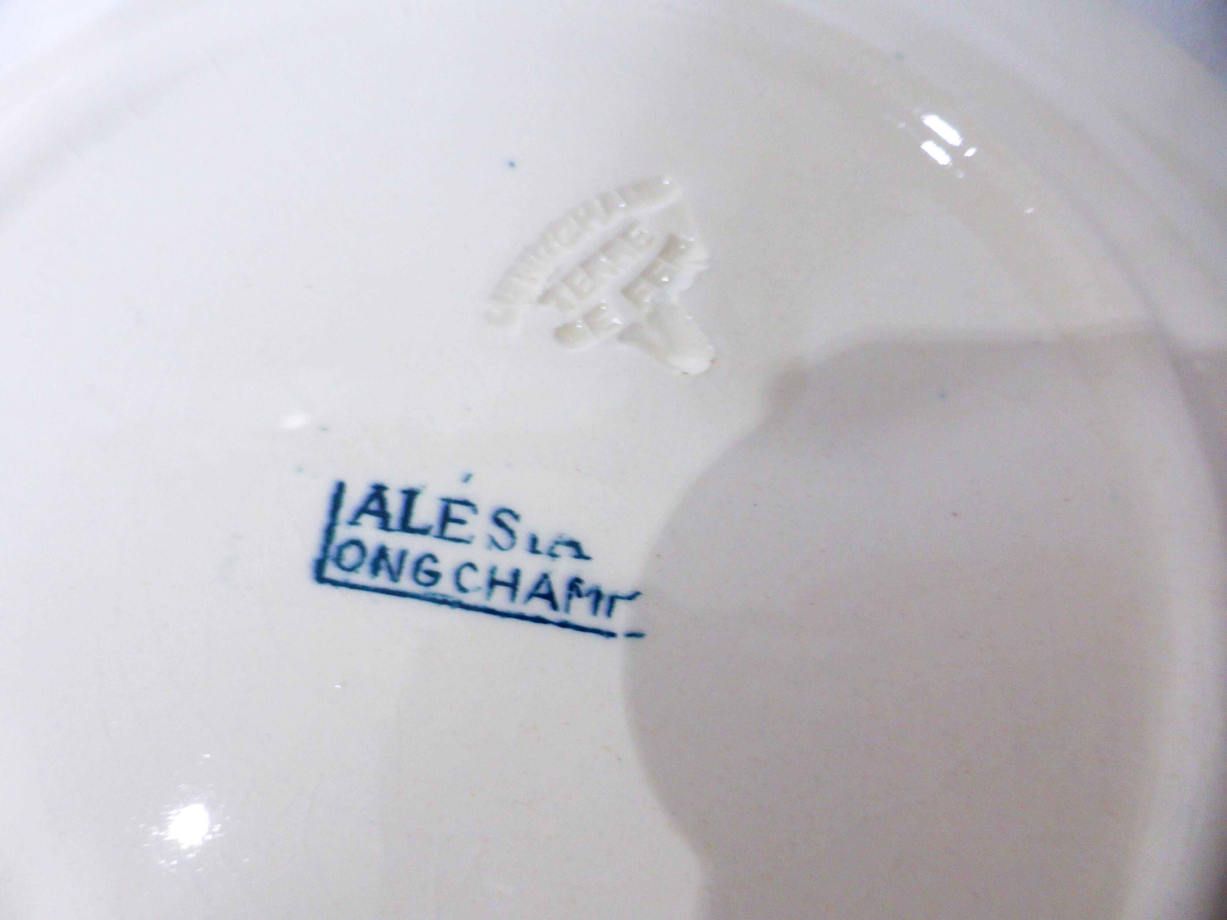 6 vintage Longchamp ironstone dessert plates, Alesia model 211226