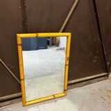 Rectangular bamboo wall mirror