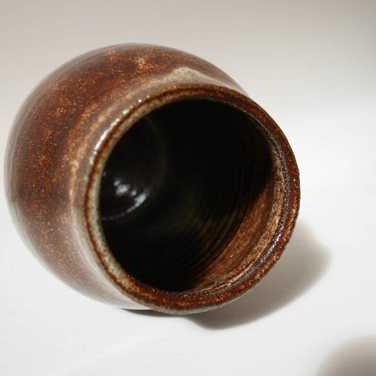 Brown stoneware vase