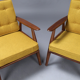 Pair of vintage Scandinavian wooden armchairs