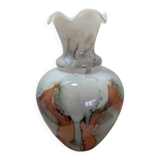 Italian vase Stelvia Empoli in amber marbled glass, 1960s.