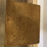 Rare oak filing cabinet with interior drawers and curtain closure, all e